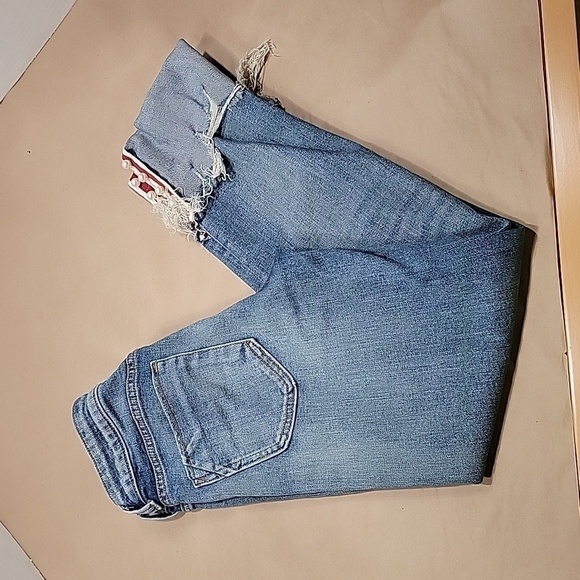 Zara Basic Z1975 Denim Straight Leg Ankle Pearl Cuff Jean Size 02. Gently Used - Picture 1 of 13